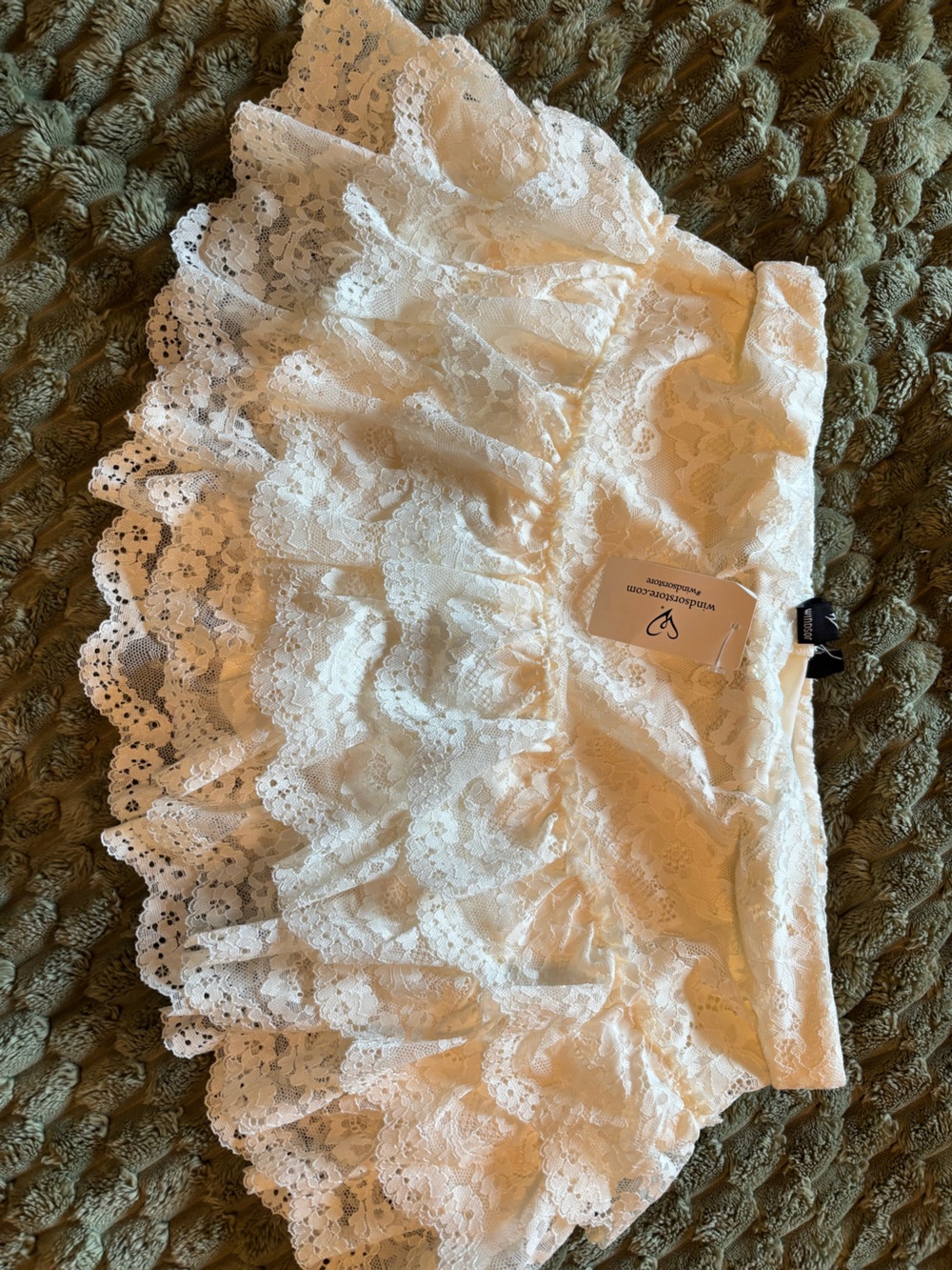 White Lace Mini Skirt  -